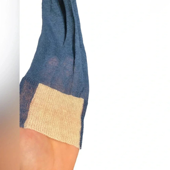 Stile Benetton Linen Nautical Patch Snap Button Duster Cardigan - Picture 8 of 12